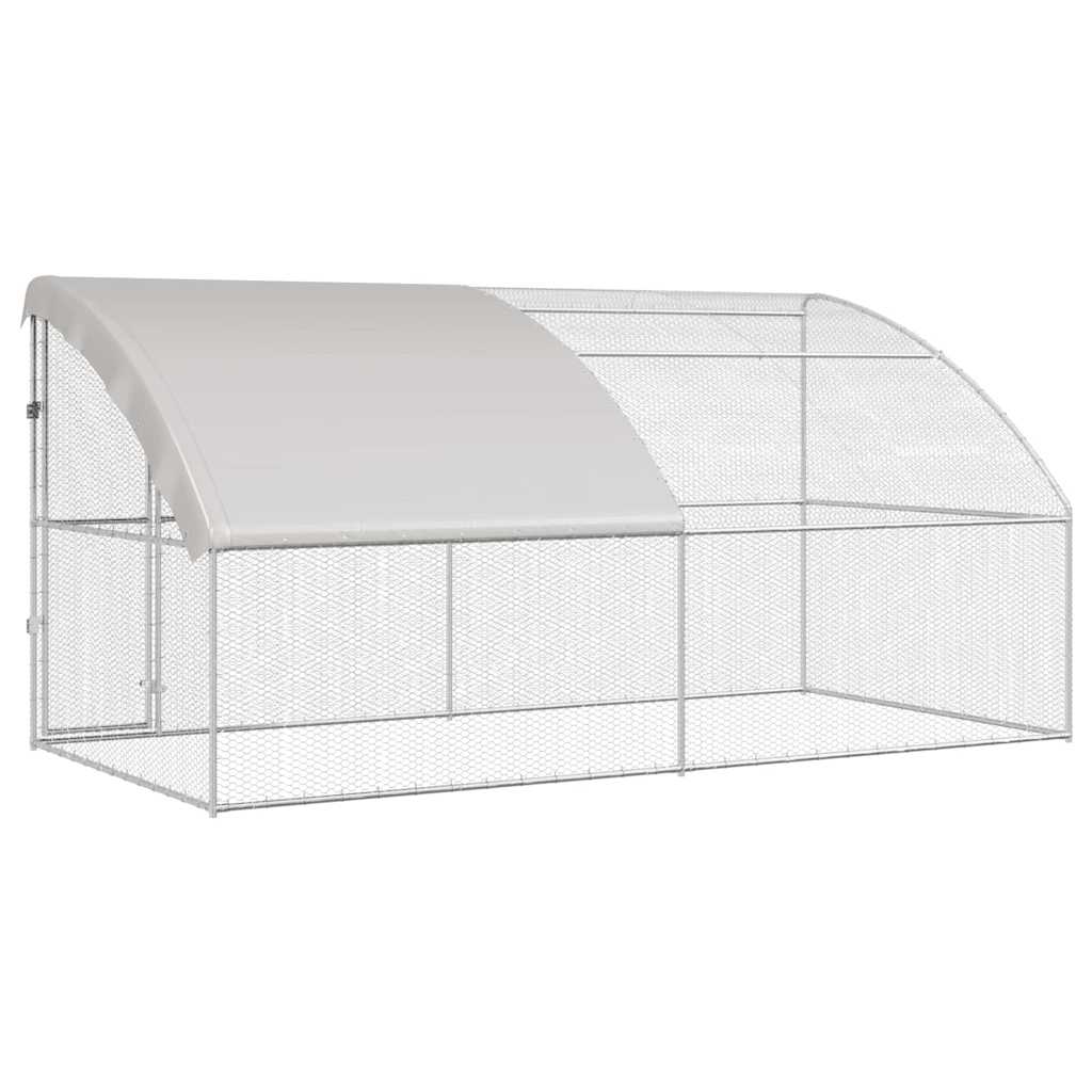 Hønsebur Sølv 400 x 200 x 198.5 cm Galvaniseret stål