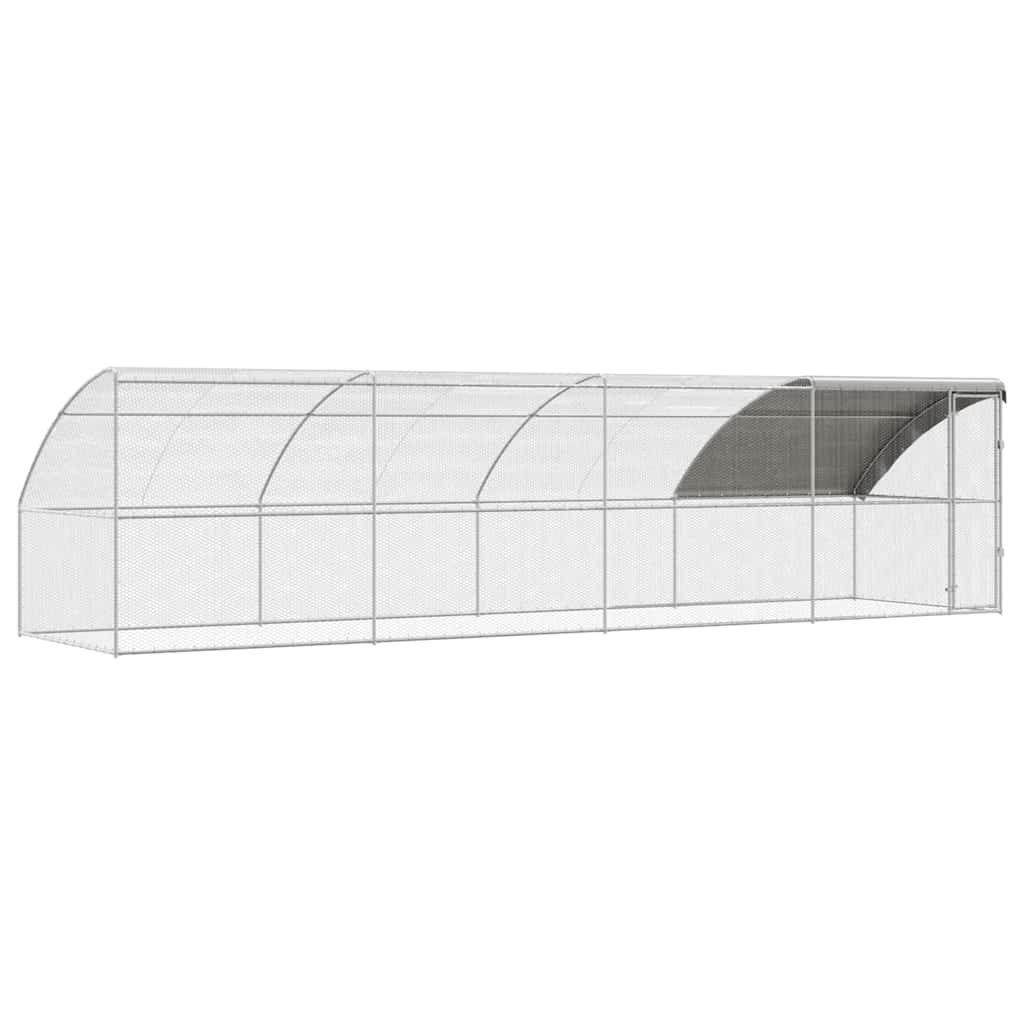 Hønsebur Sølv 800 x 200 x 198.5 cm Galvaniseret stål