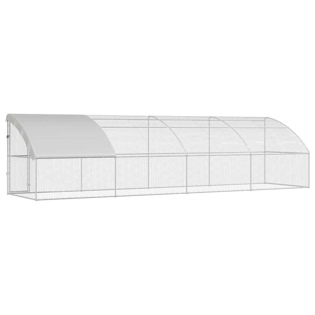 Hønsebur Sølv 800 x 200 x 198.5 cm Galvaniseret stål
