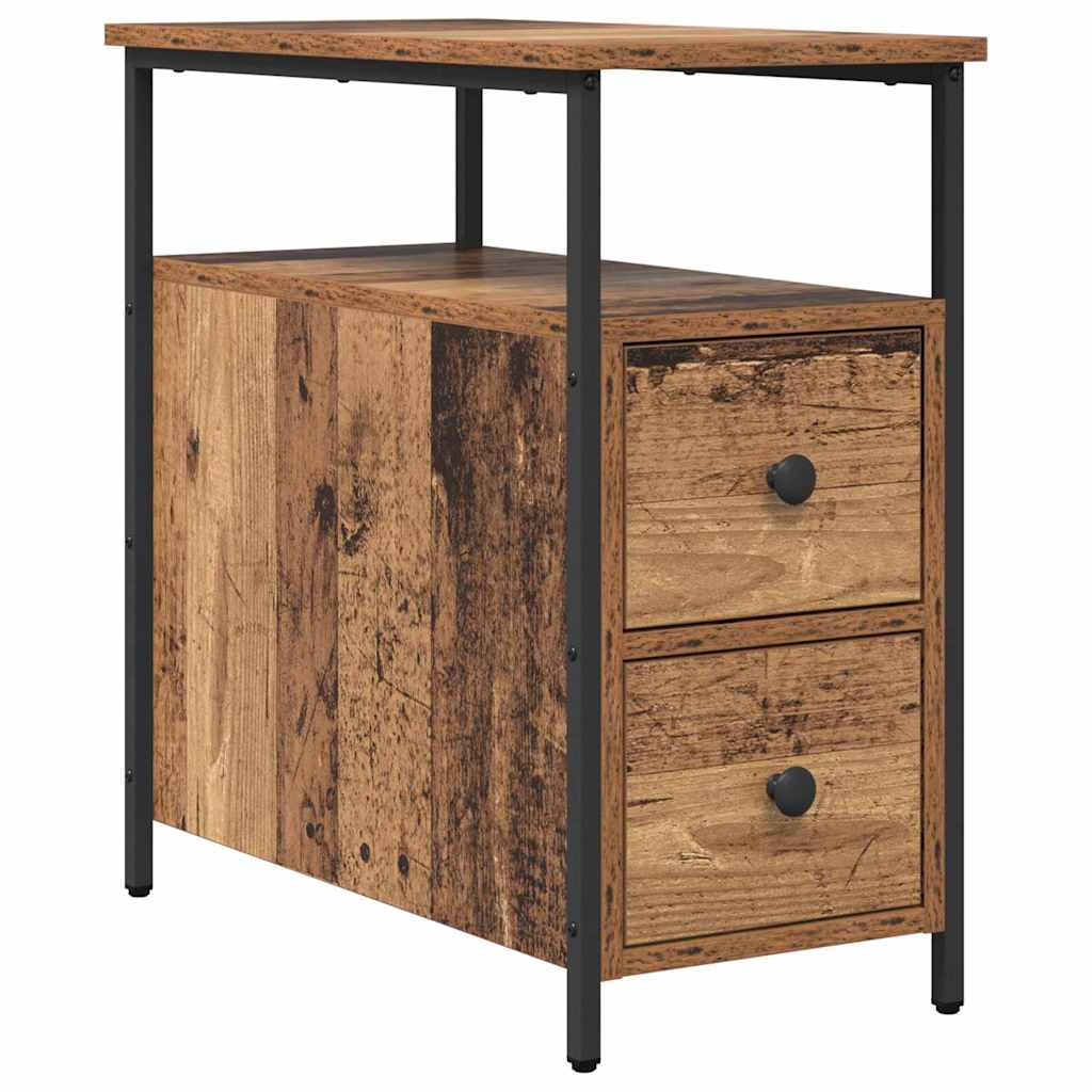 Natskab 2 pcs Gammelt træ 30 x 60 x 60 cm Konstrueret træ