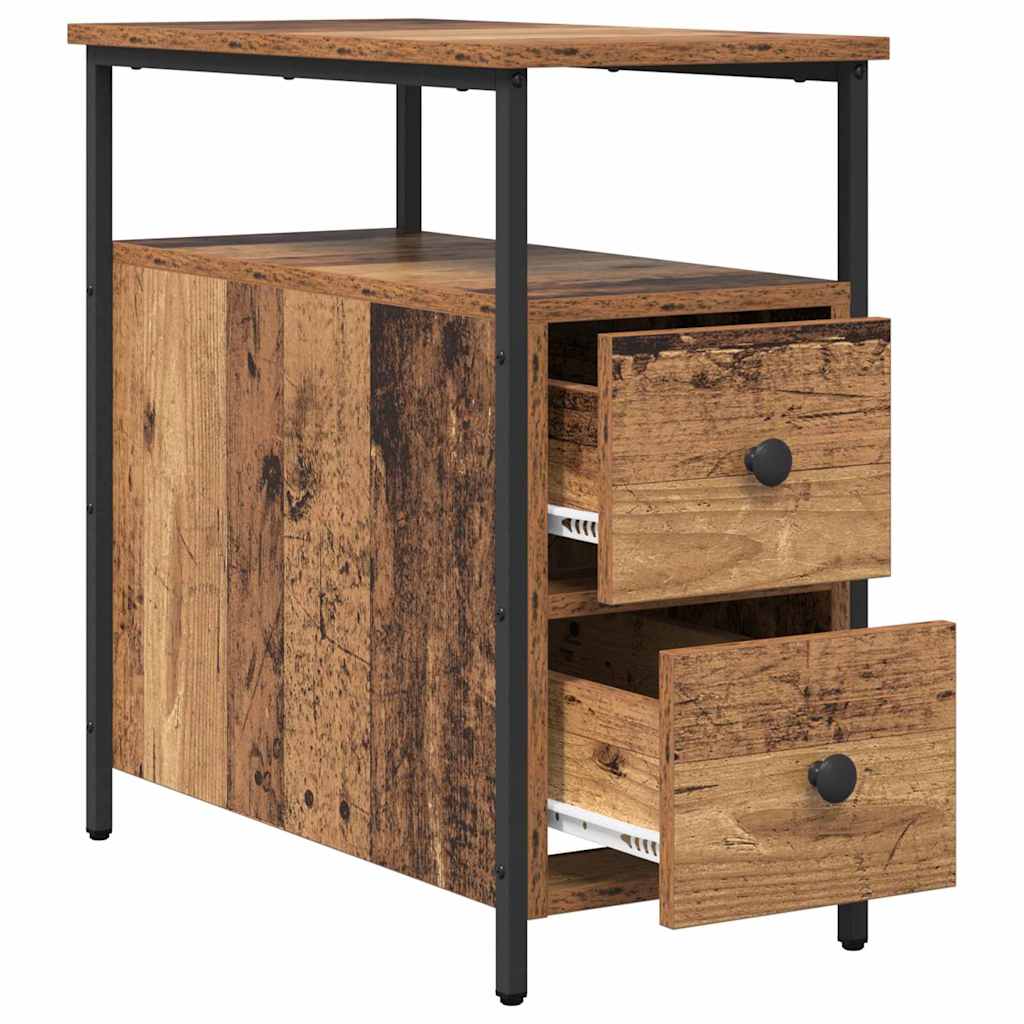 Natskab 2 pcs Gammelt træ 30 x 60 x 60 cm Konstrueret træ