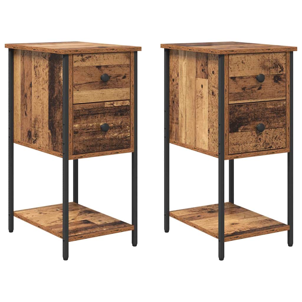 Natskab 2 pcs Gammelt træ 32 x 42 x 70 cm Konstrueret træ