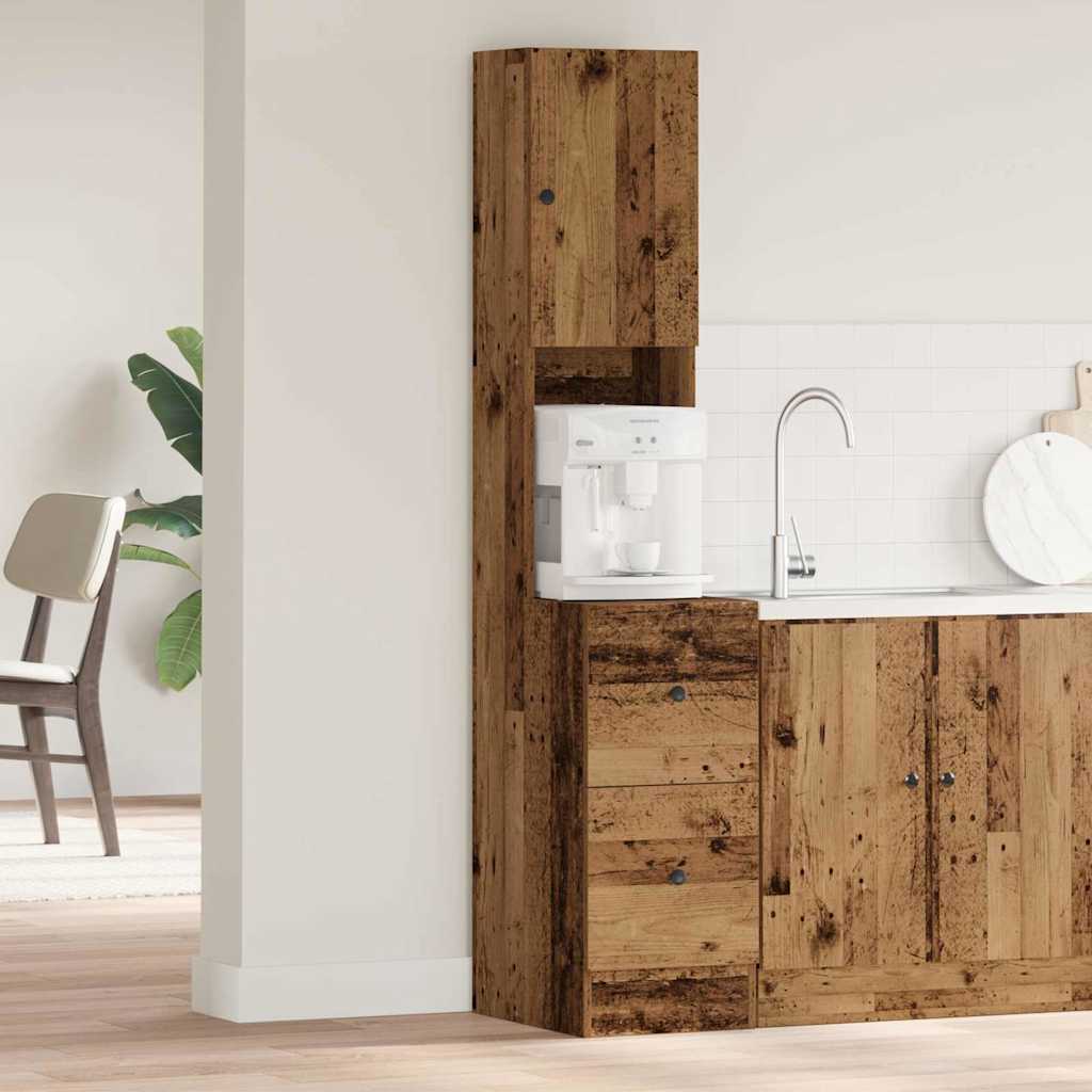 Køkken skænk med skuffe med hylde Gammelt træ 32 x 50 x 180 cm