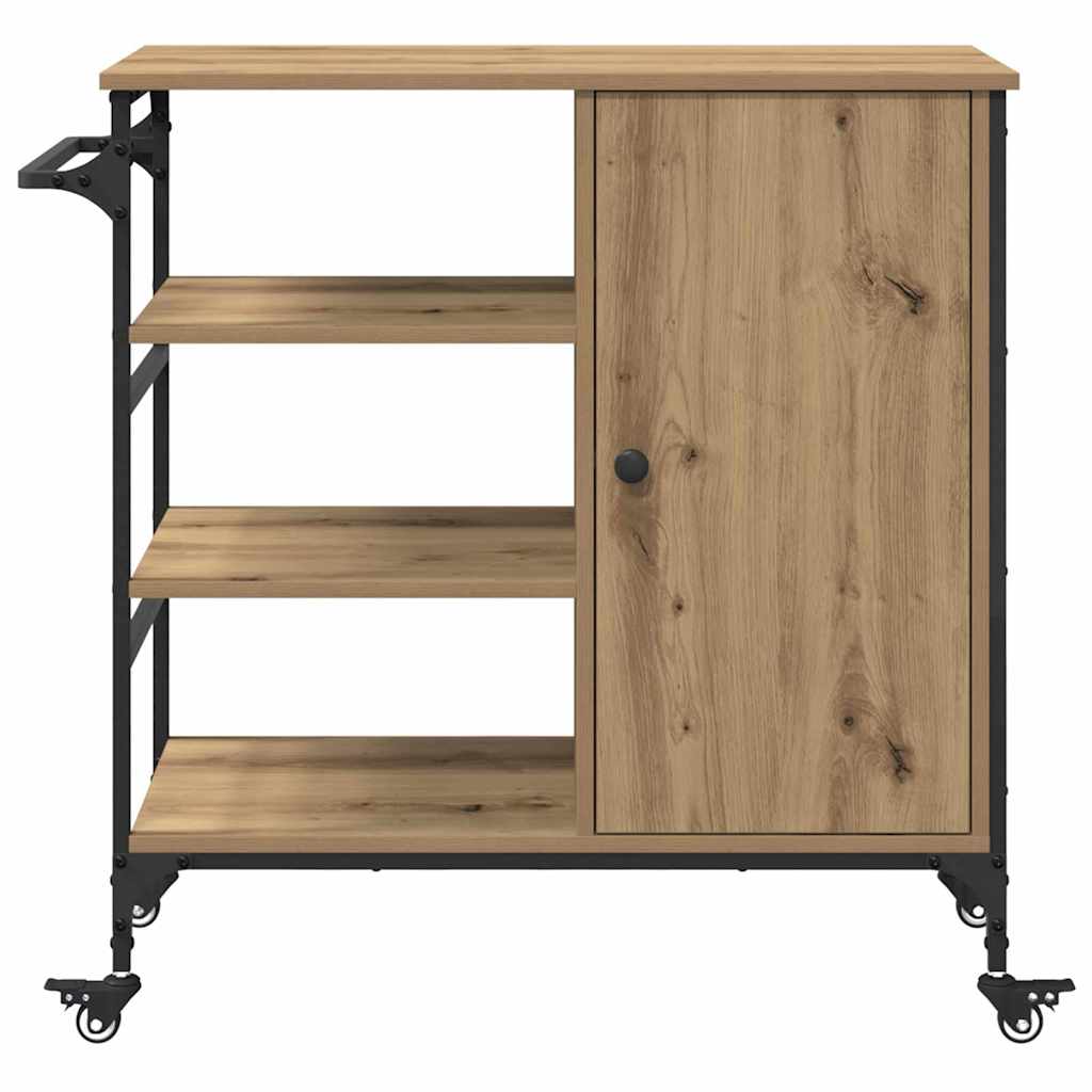 Køkkenvogn Artisan eg og sort 87.5 x 38.5 x 84.5 cm
