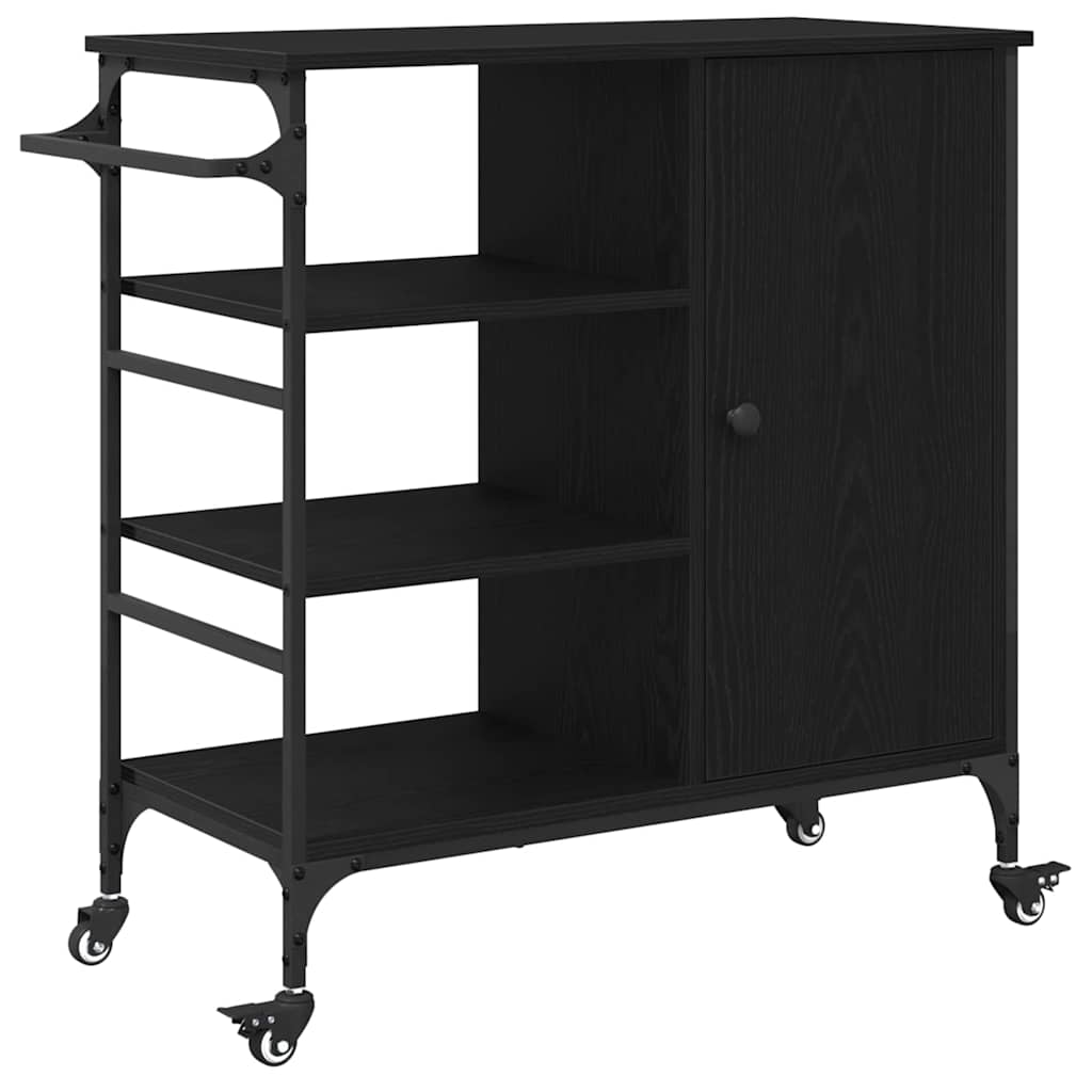 Køkkenvogn Sort eg 87.5 x 38.5 x 84.5 cm Konstrueret træ