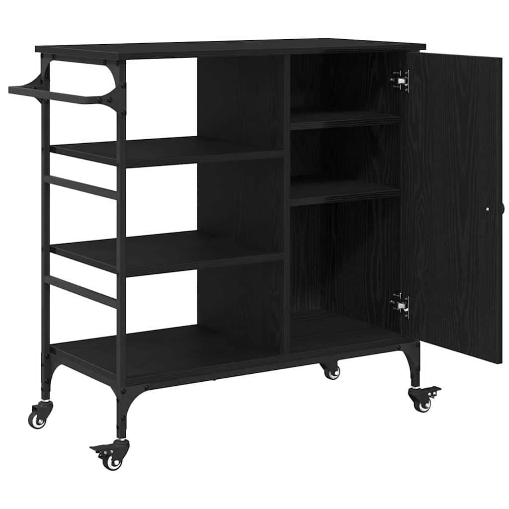 Køkkenvogn Sort eg 87.5 x 38.5 x 84.5 cm Konstrueret træ