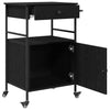 Køkkenvogn Sort eg 56 x 43 x 89.5 cm Konstrueret træ