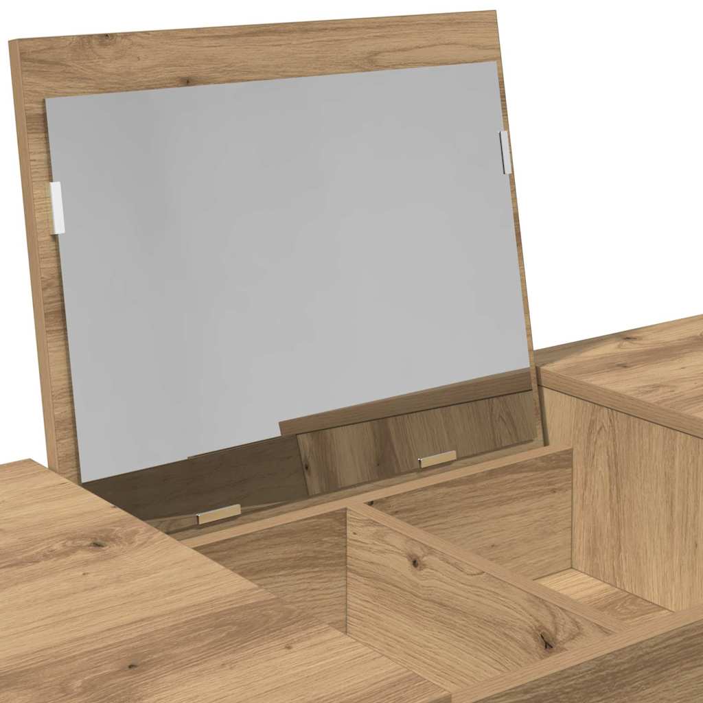 Klædeskab med spejl artisan eg 100 x 45 x 76 cm Konstrueret træ