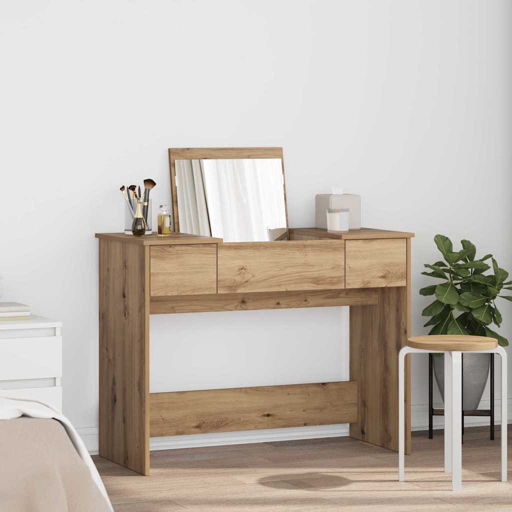 Klædeskab med spejl artisan eg 100 x 45 x 76 cm Konstrueret træ