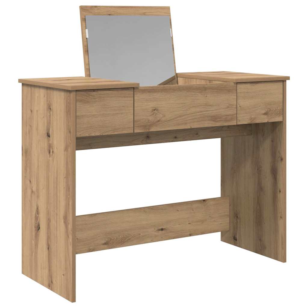 Klædeskab med spejl artisan eg 100 x 45 x 76 cm Konstrueret træ