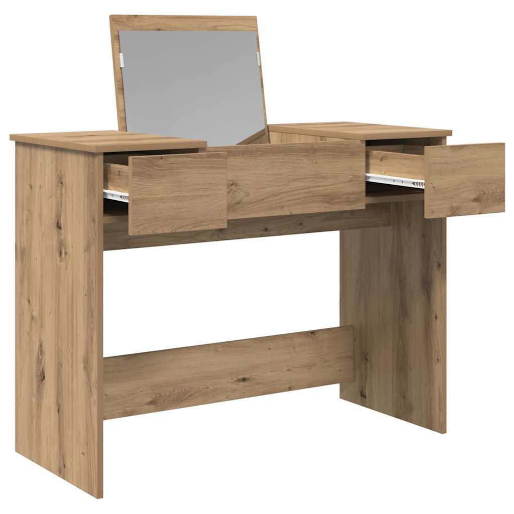 Klædeskab med spejl artisan eg 100 x 45 x 76 cm Konstrueret træ