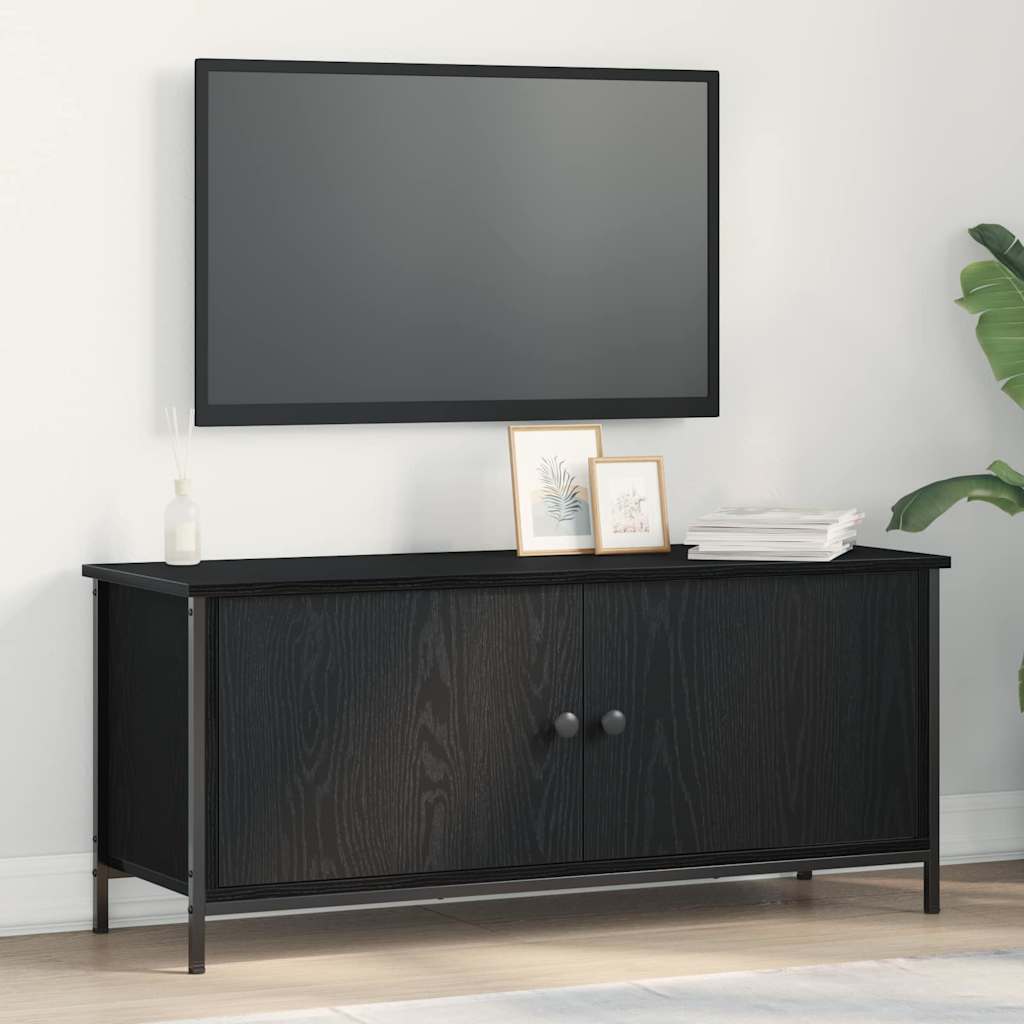 TV-skab Sort eg 100 x 35 x 45 cm Konstrueret træ