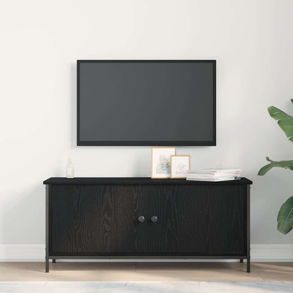 TV-skab Sort eg 100 x 35 x 45 cm Konstrueret træ