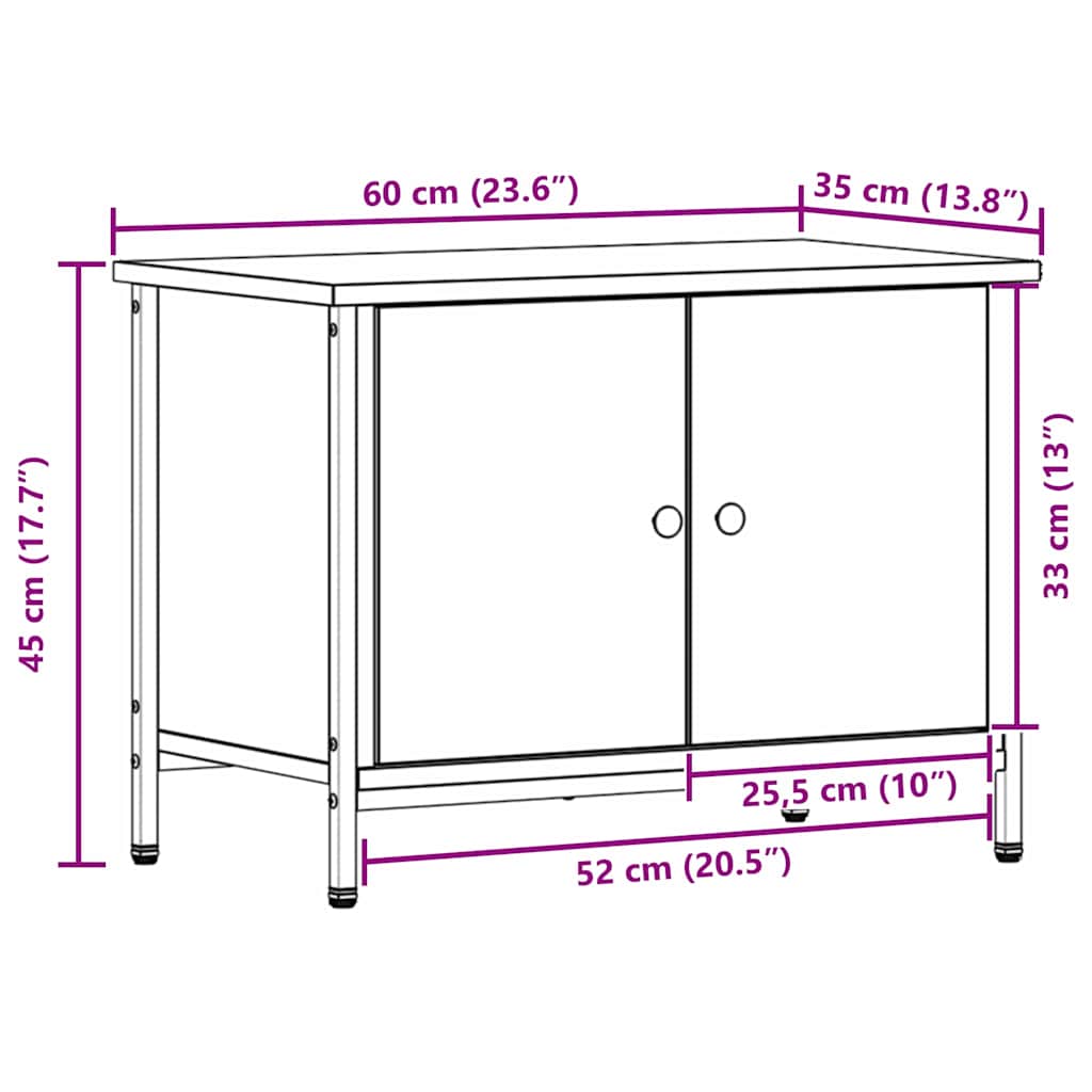 TV-skab Gammelt træ 60 x 35 x 45 cm Konstrueret træ