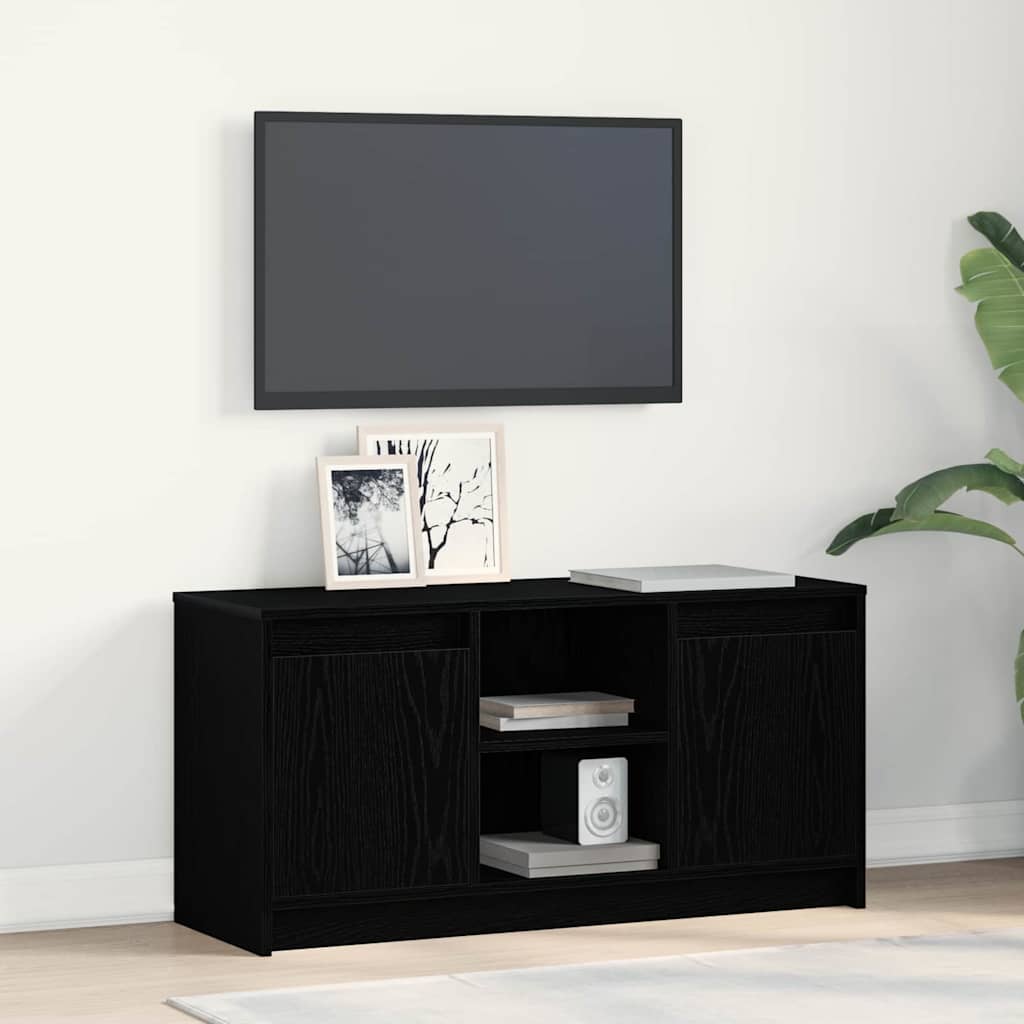 TV-skab Sort 100 x 34 x 50 cm Konstrueret træ