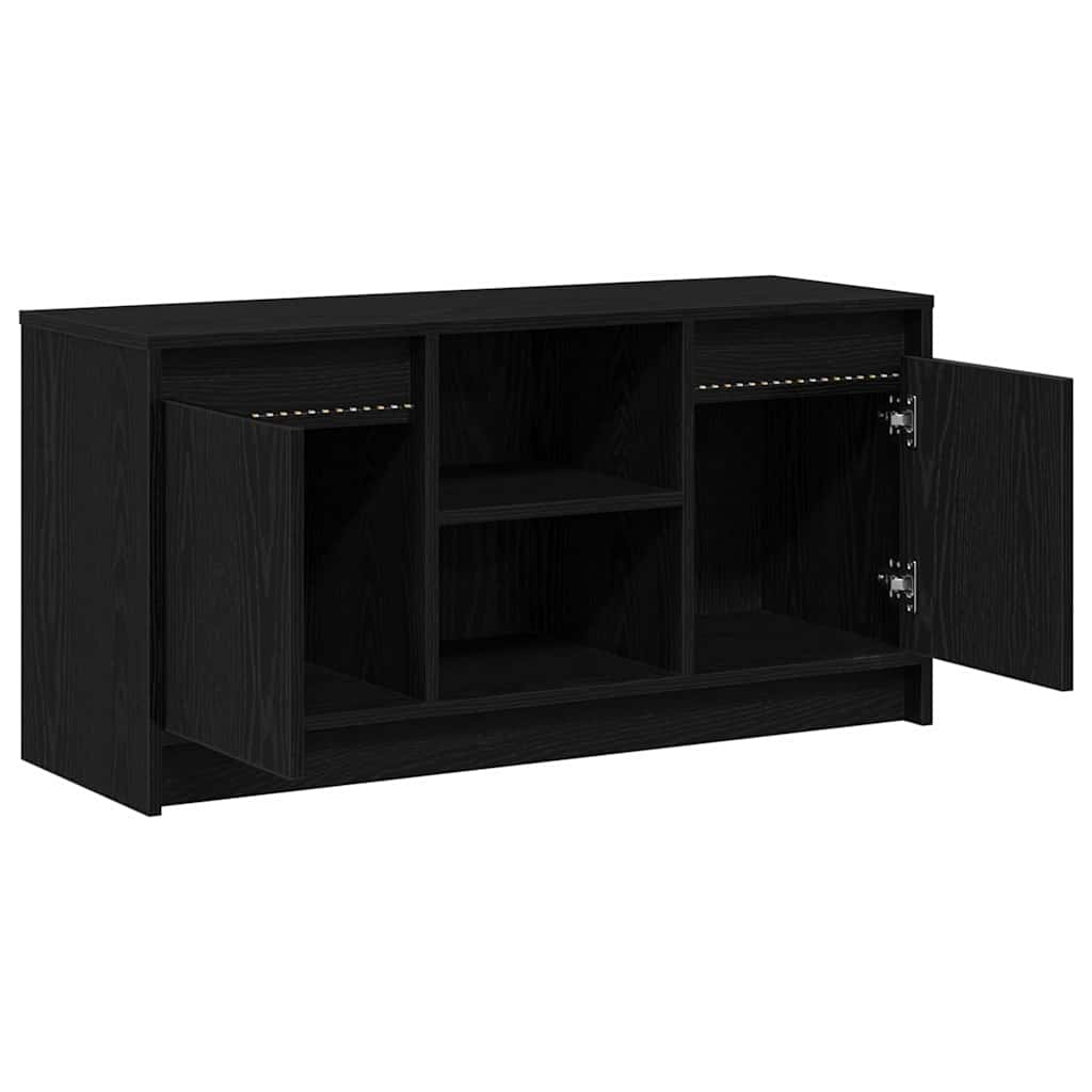 TV-skab Sort 100 x 34 x 50 cm Konstrueret træ