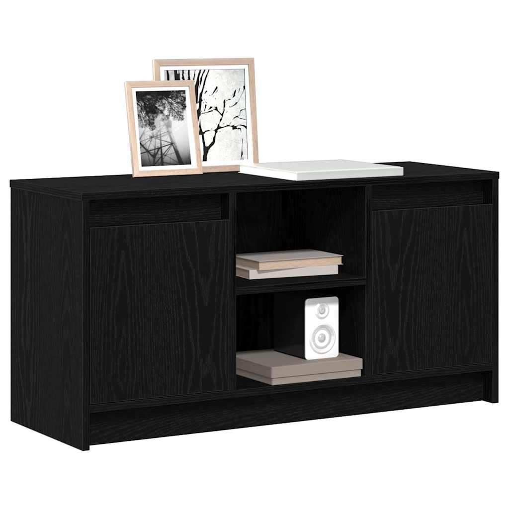 TV-skab Sort 100 x 34 x 50 cm Konstrueret træ