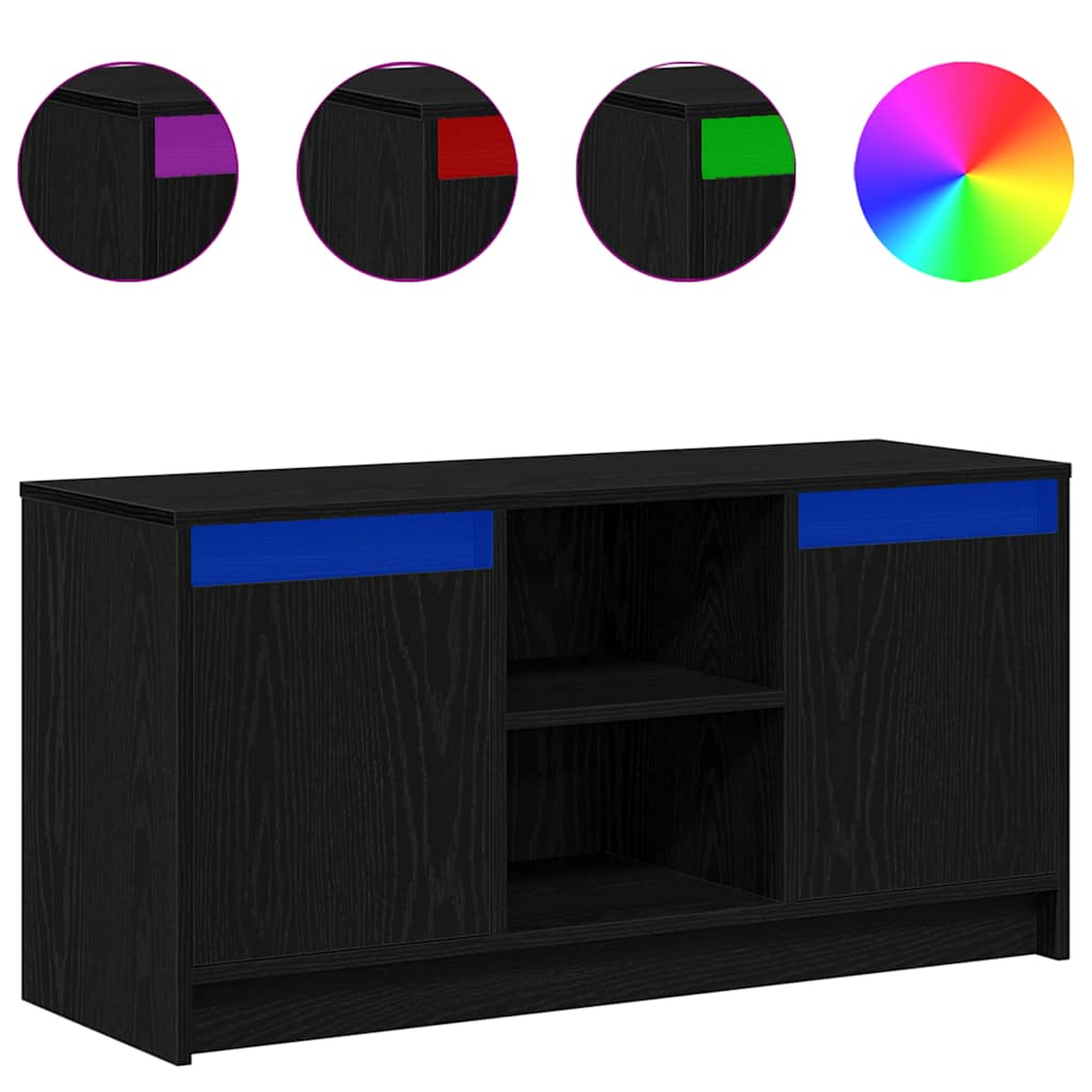 TV-skab Sort 100 x 34 x 50 cm Konstrueret træ