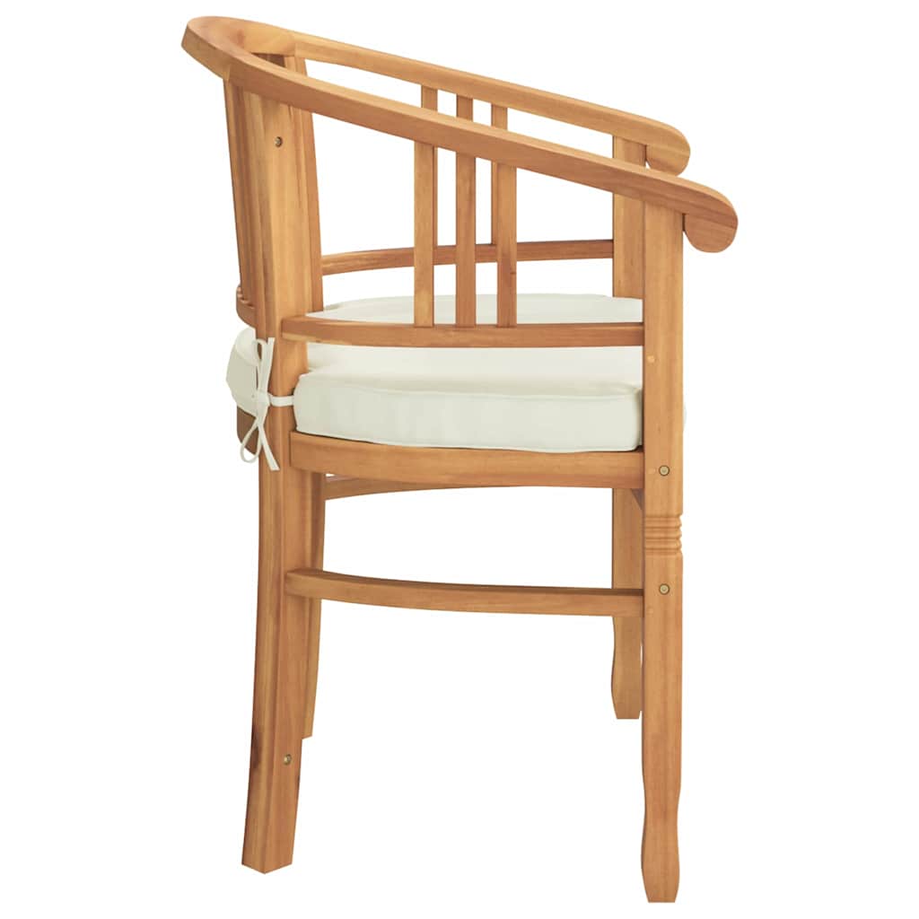 Stol med pude 2 pcs Brun 63 x 58 x 89 cm Massiv Teaktræ