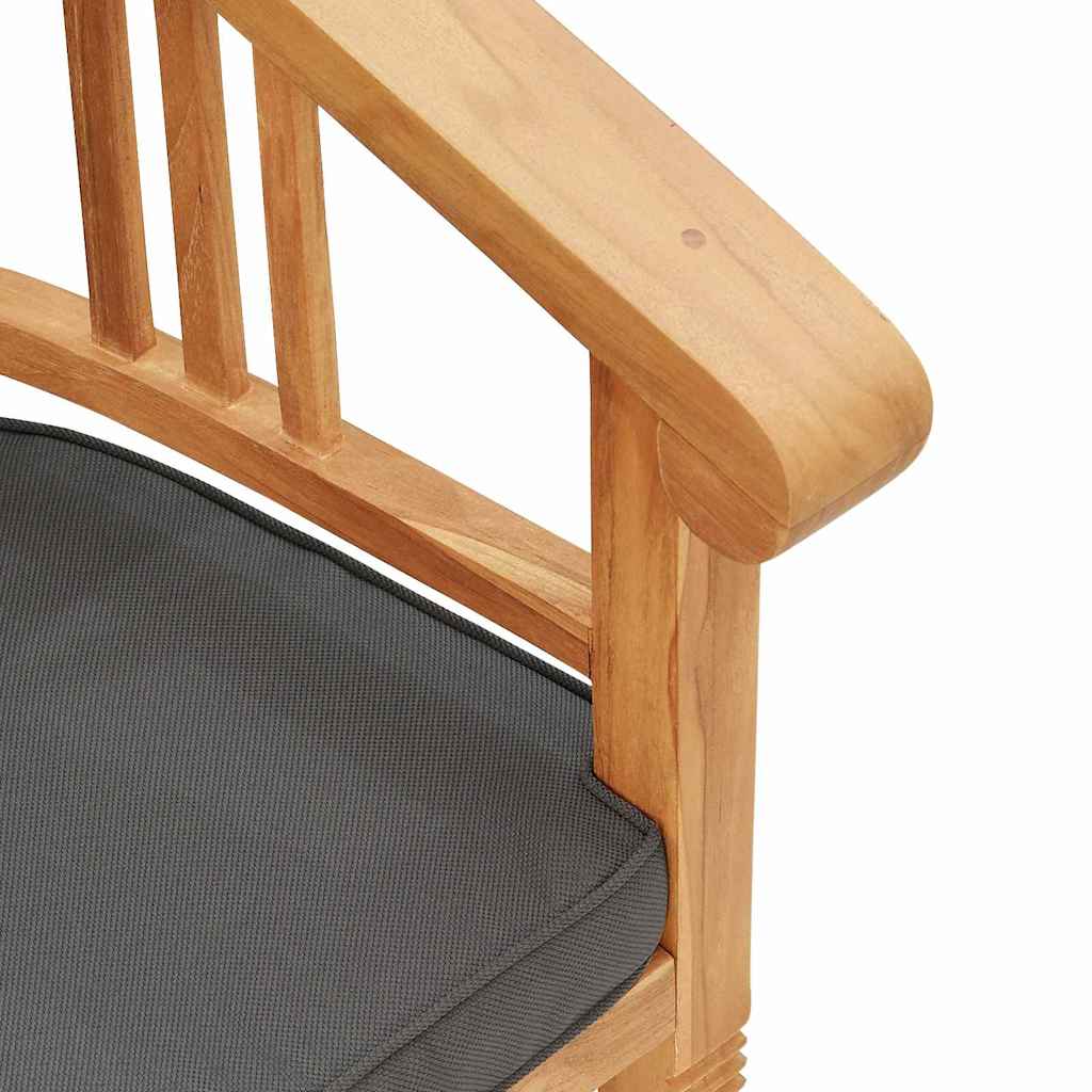 Stol med pude 2 pcs Brun 63 x 58 x 89 cm Massiv Teaktræ