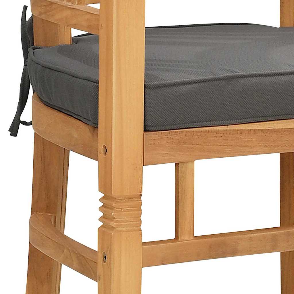 Stol med pude 2 pcs Brun 63 x 58 x 89 cm Massiv Teaktræ