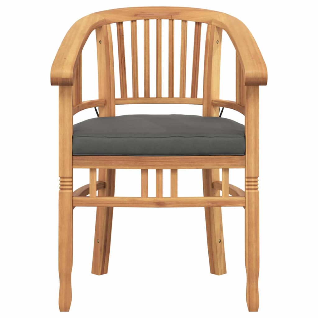 Stol med pude 2 pcs Brun 63 x 58 x 89 cm Massiv Teaktræ