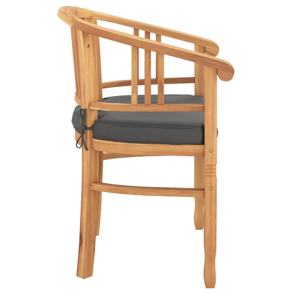 Stol med pude 2 pcs Brun 63 x 58 x 89 cm Massiv Teaktræ