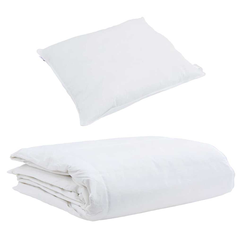 Sommer dyne med pude 2 pcs Hvid Dunfjer