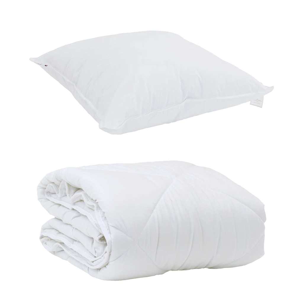 Årsdækkende Dyne med pude 2 pcs Hvid Microfiber
