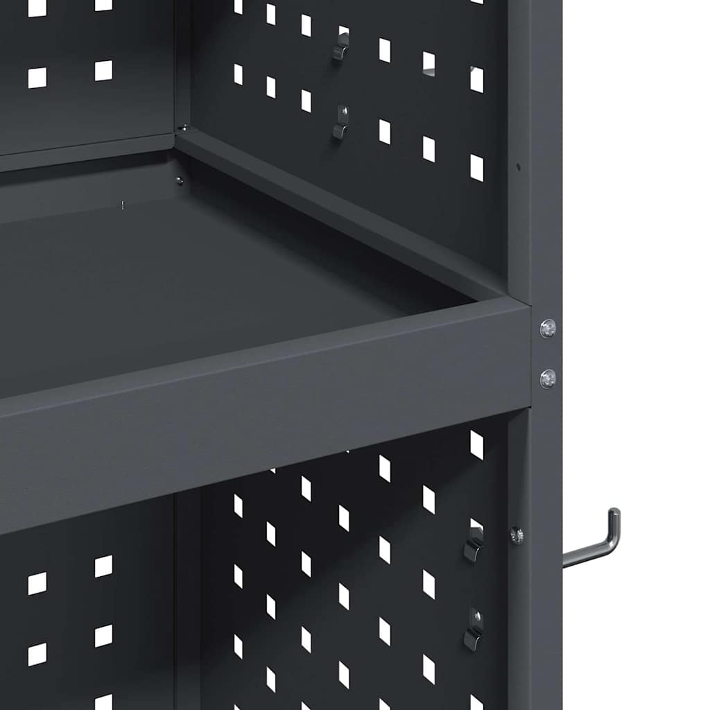 Værktøjsvogn med hjul Antracit 65 x 35 x 111 cm Koldvalset stål