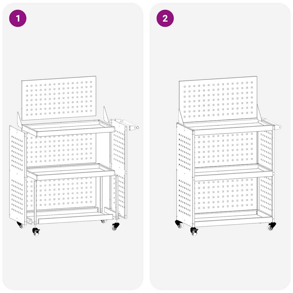 Værktøjsvogn med hjul Antracit 65 x 35 x 111 cm Koldvalset stål