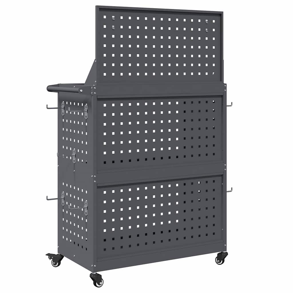 Værktøjsvogn med hjul Antracit 65 x 35 x 111 cm Koldvalset stål