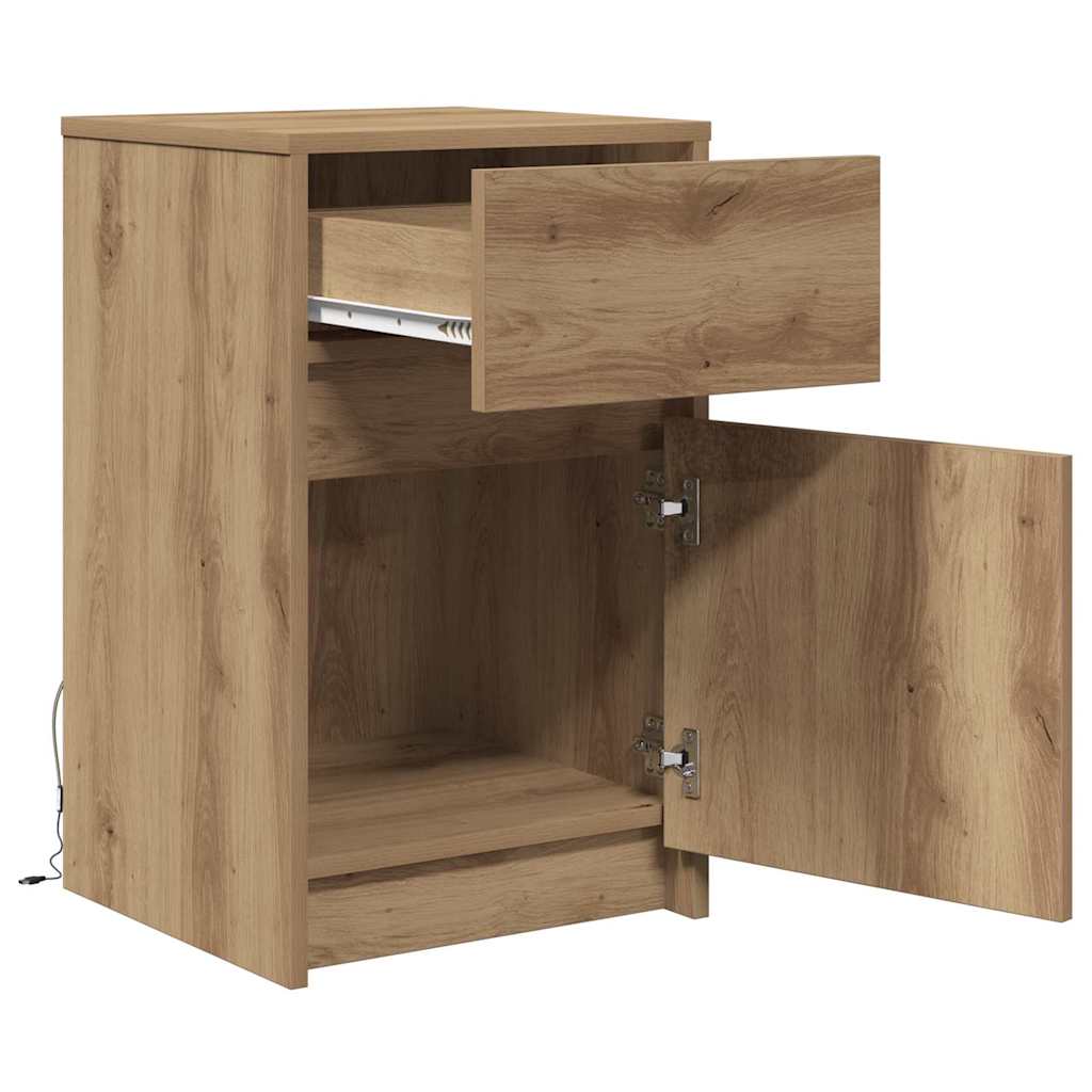 LED Sengeskab 2 pcs artisan eg 38 x 34 x 61 cm Konstrueret træ