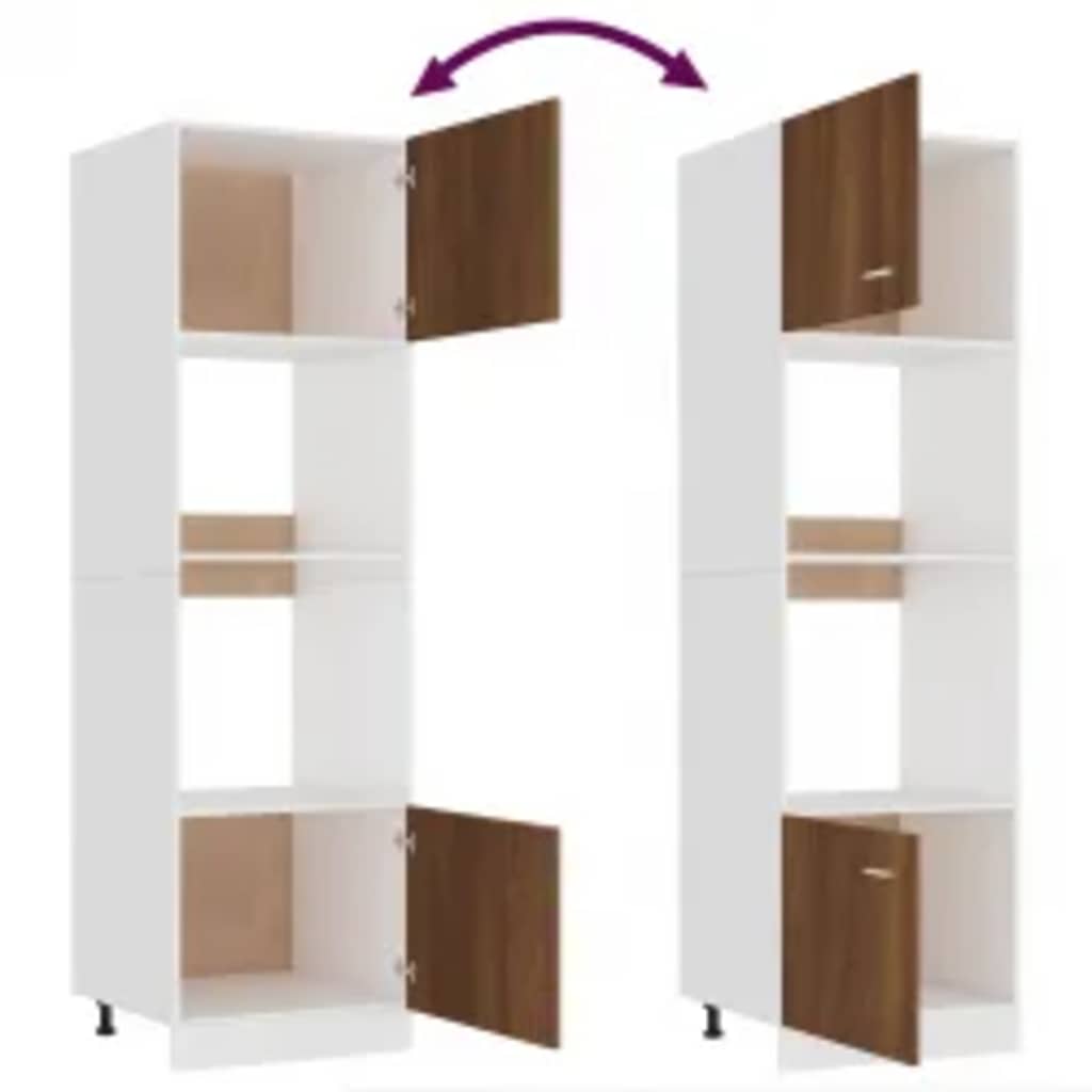 mikrobølgeovnsskab "Lyon" brun eg 60x57x207 cm konstrueret træ