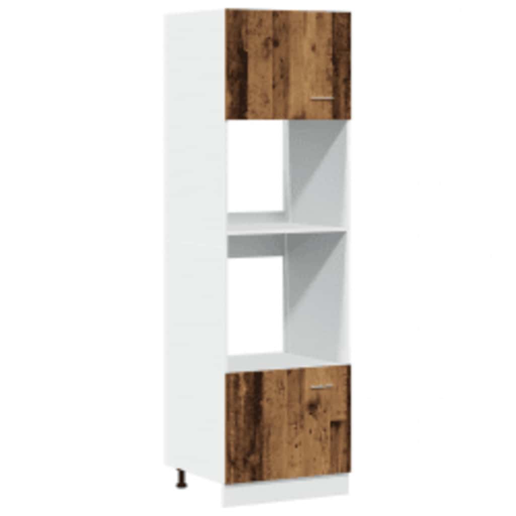 mikrobølgeovnsskab "Lyon" gammelt træ 60x57x207 cm konstrueret træ