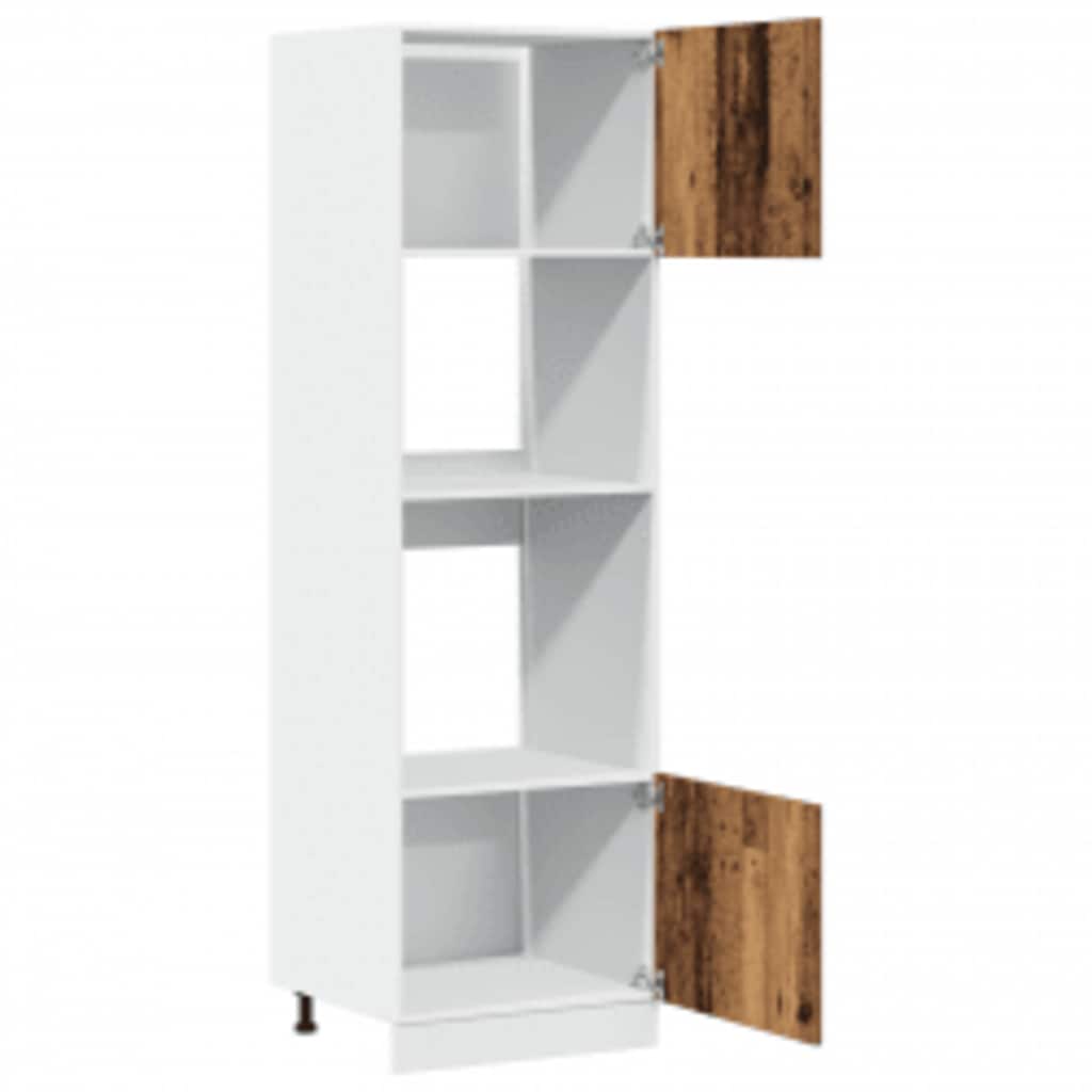 mikrobølgeovnsskab "Lyon" gammelt træ 60x57x207 cm konstrueret træ