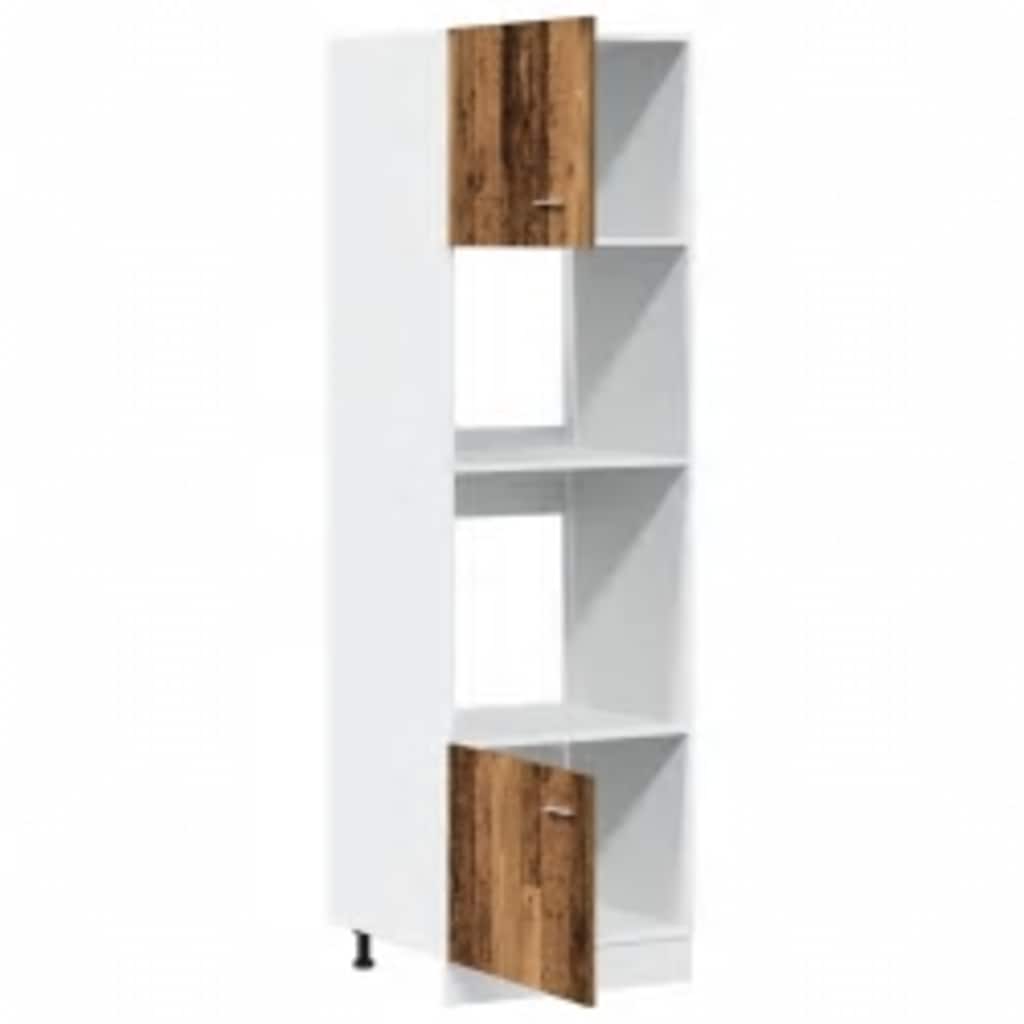 mikrobølgeovnsskab "Lyon" gammelt træ 60x57x207 cm konstrueret træ