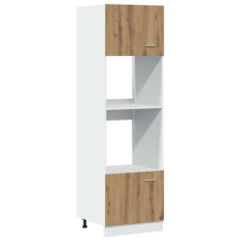 mikrobølgeovnsskab "Lyon" håndlavet eg 60x57x207 cm konstrueret træ