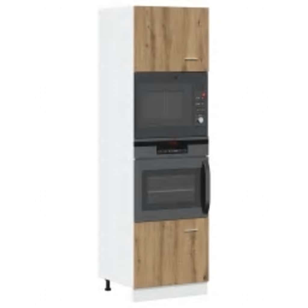 mikrobølgeovnsskab "Lyon" håndlavet eg 60x57x207 cm konstrueret træ