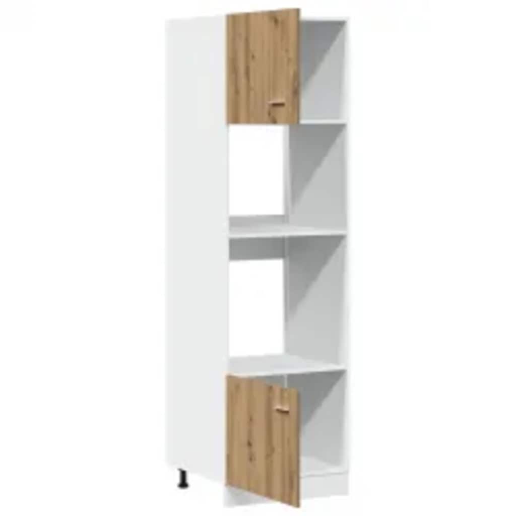 mikrobølgeovnsskab "Lyon" håndlavet eg 60x57x207 cm konstrueret træ