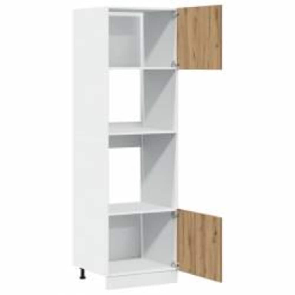 mikrobølgeovnsskab "Lyon" håndlavet eg 60x57x207 cm konstrueret træ