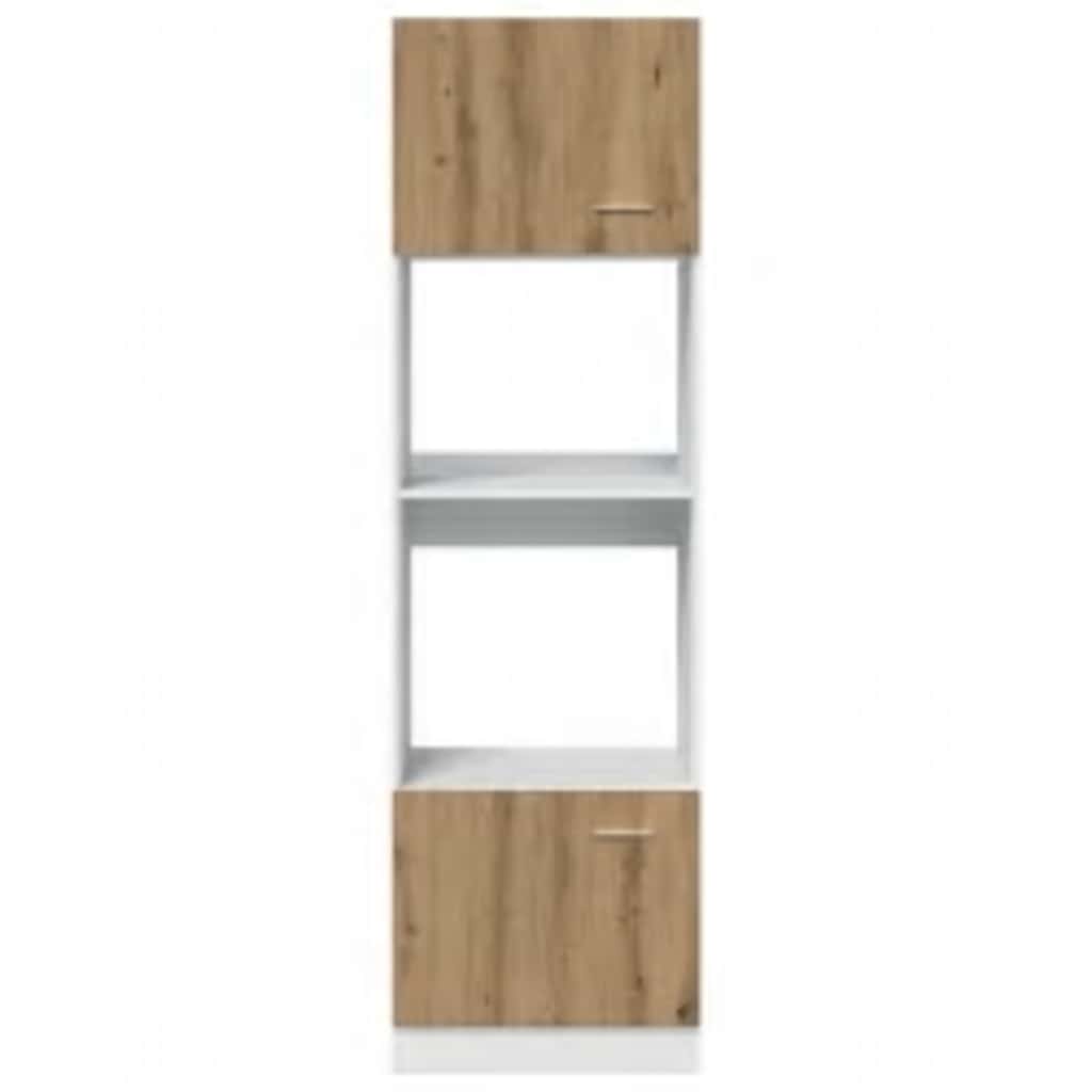 mikrobølgeovnsskab "Lyon" håndlavet eg 60x57x207 cm konstrueret træ