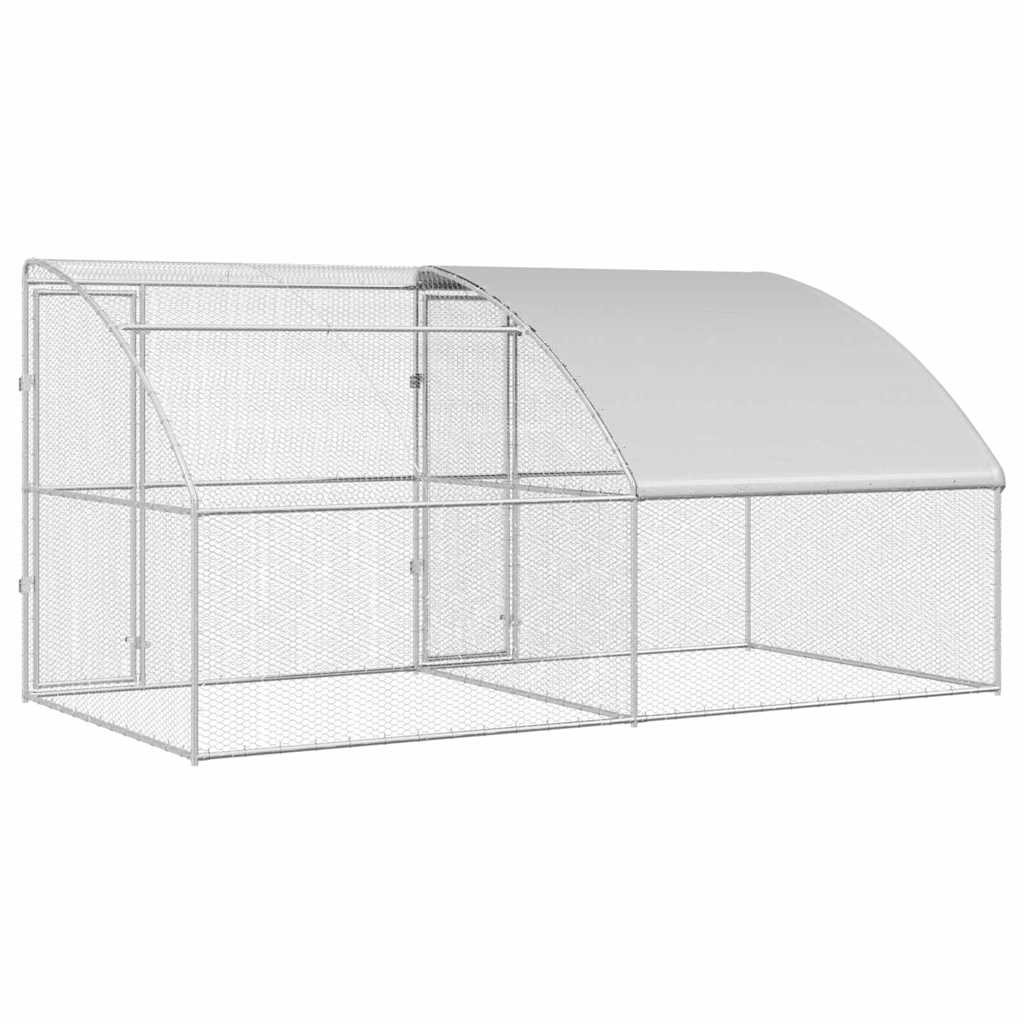 Hønsebur Sølv 400 x 200 x 198.5 cm Galvaniseret stål