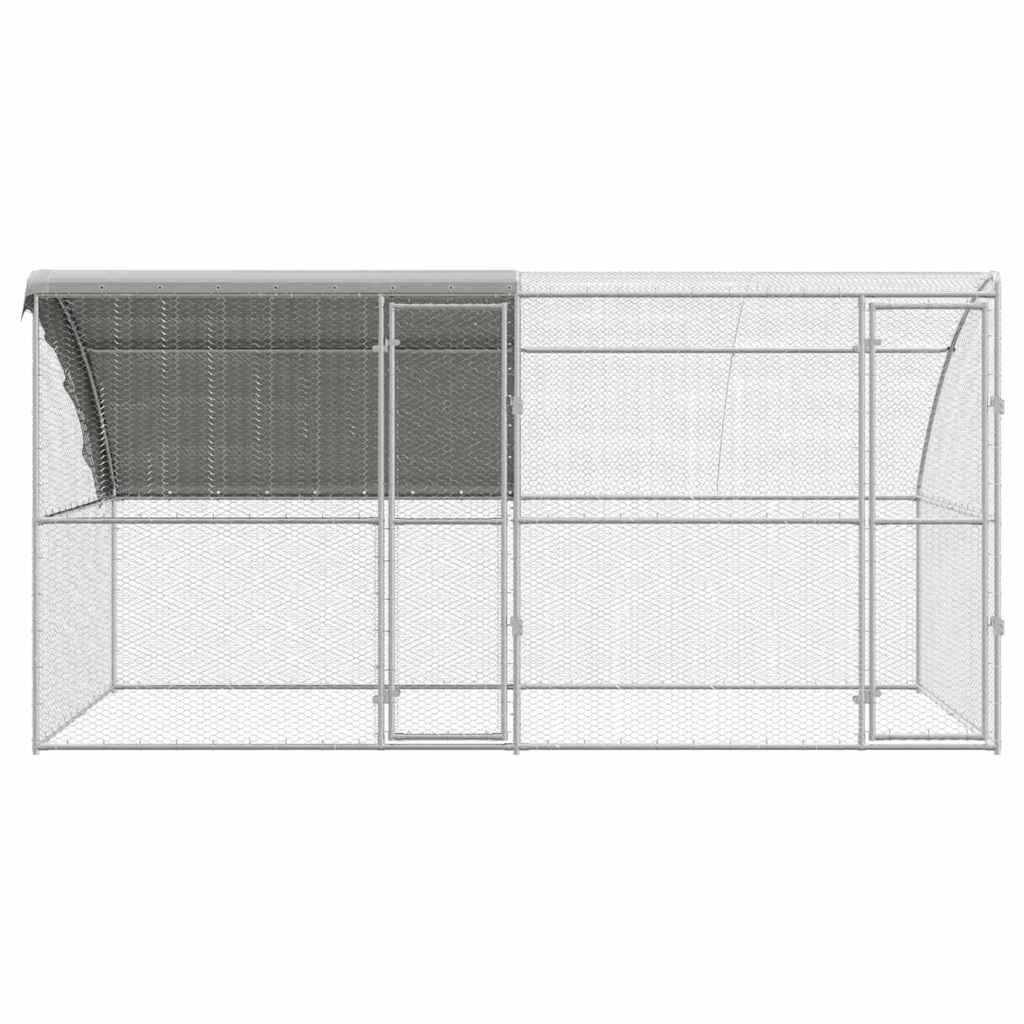 Hønsebur Sølv 400 x 200 x 198.5 cm Galvaniseret stål