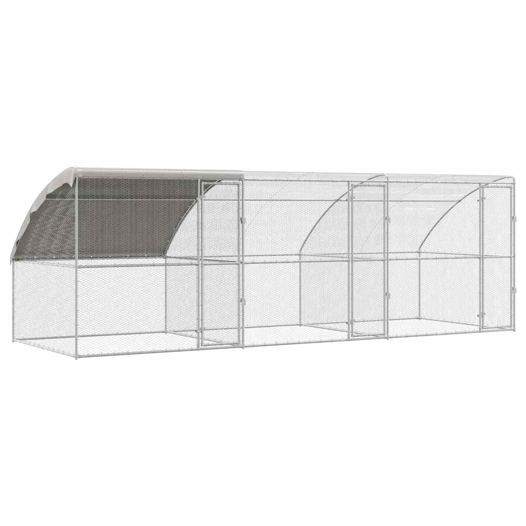 Hønsebur Sølv 600 x 200 x 198.5 cm Galvaniseret stål
