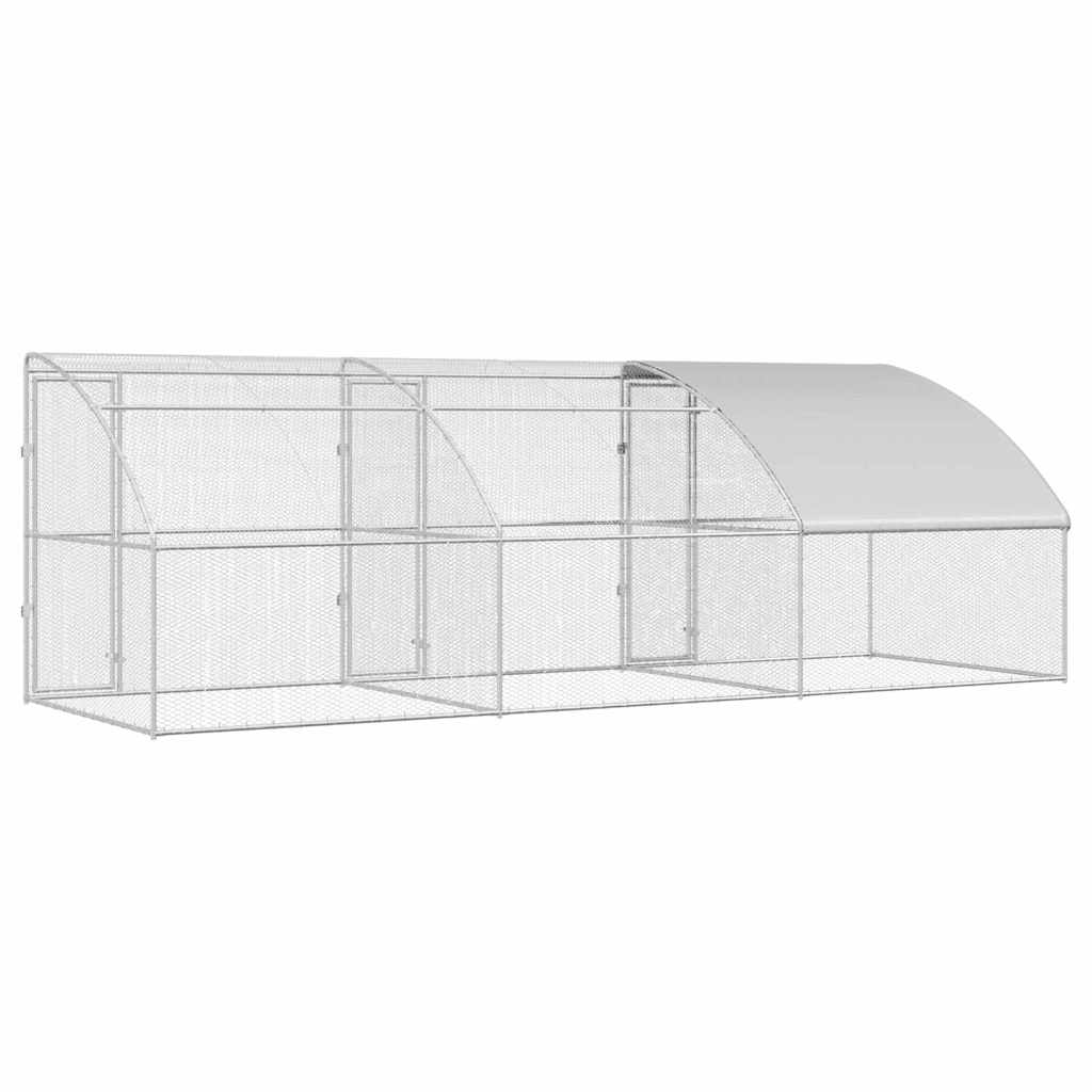 Hønsebur Sølv 600 x 200 x 198.5 cm Galvaniseret stål