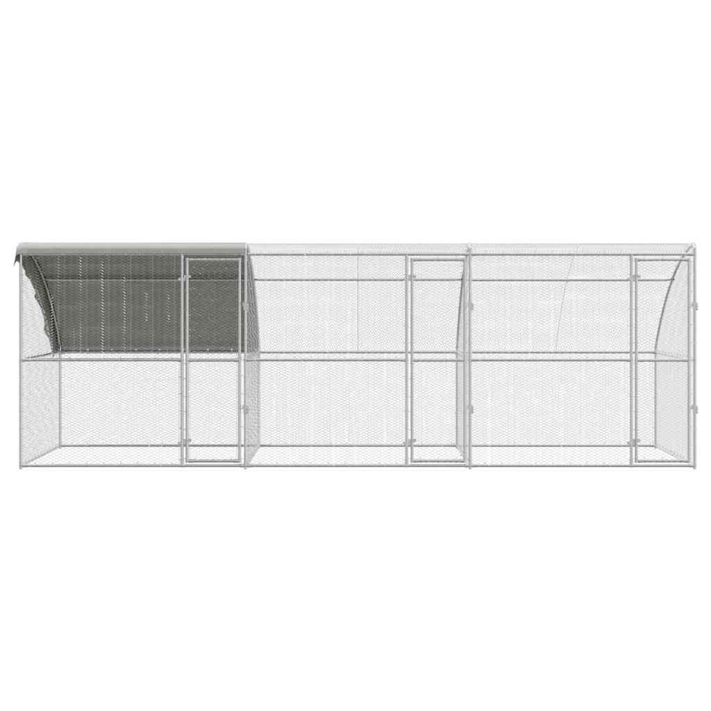 Hønsebur Sølv 600 x 200 x 198.5 cm Galvaniseret stål