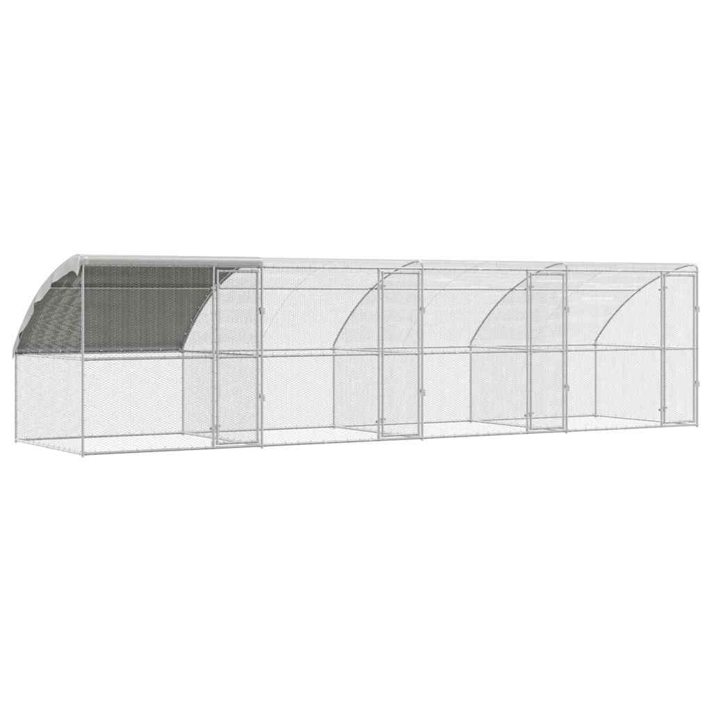 Hønsebur Sølv 800 x 200 x 198.5 cm Galvaniseret stål