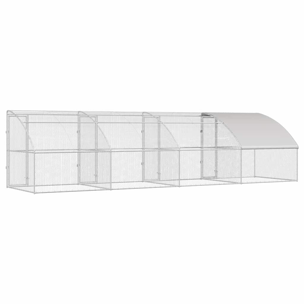 Hønsebur Sølv 800 x 200 x 198.5 cm Galvaniseret stål