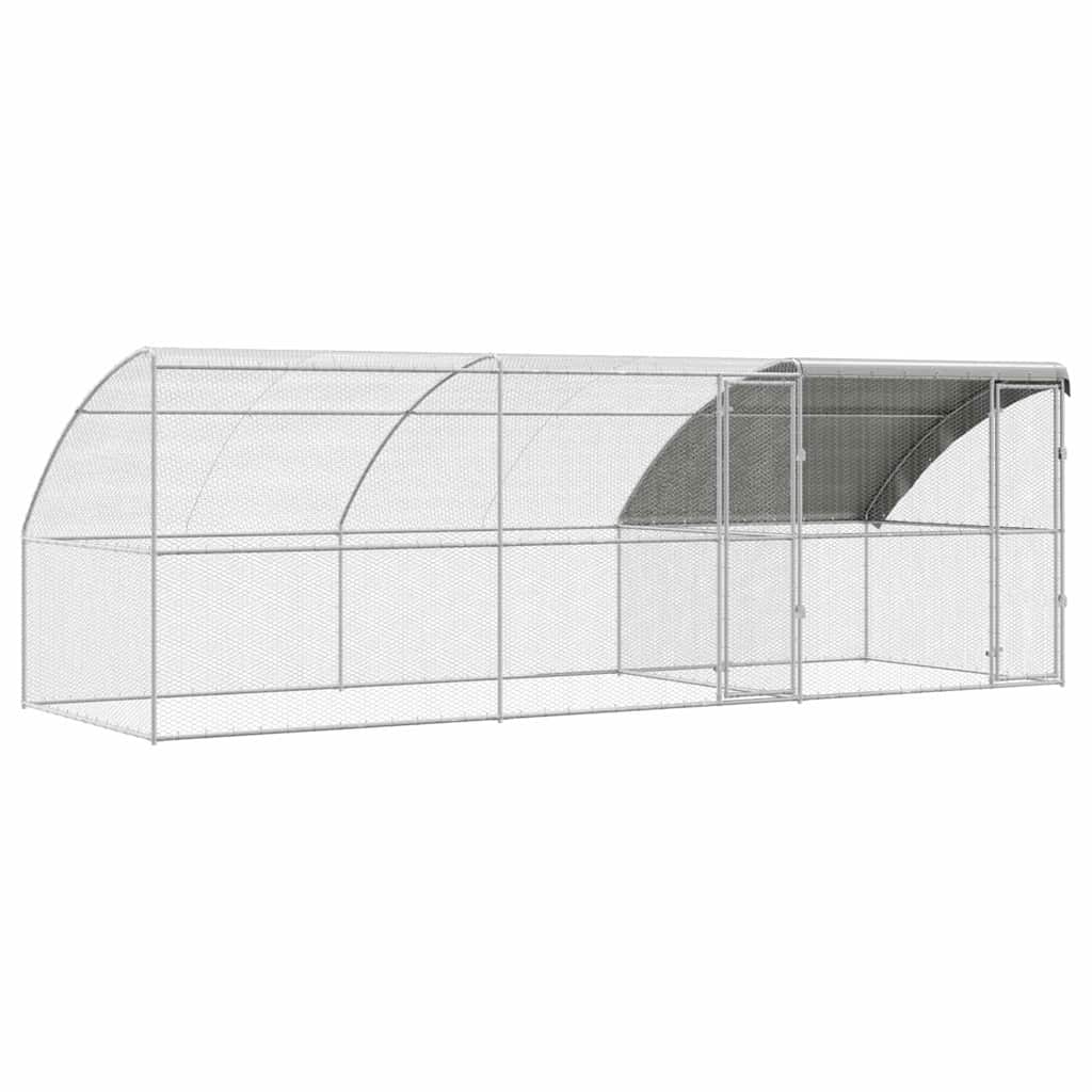Hønsebur Sølv 600 x 200 x 198.5 cm Galvaniseret stål
